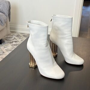 Never Worn* Salvatore Ferragamo Boots with Metallic Gold Heels